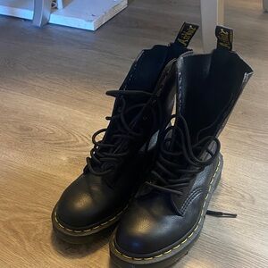 Dr. Martens Black Leather Combat Boots